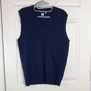 Men's Vintage 60's Stratford 100% Shetland Wool Navy Vest Sz Med